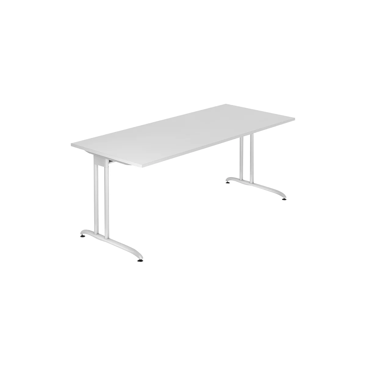 Bureau TARA, pieds en C, rectangulaire, l. 1800 x P 800 x H 720 mm, gris clair