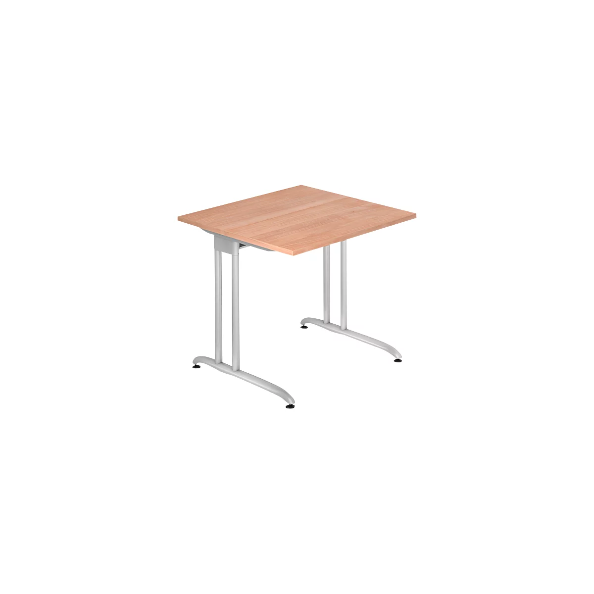 Bureau TARA, pieds en C, rectangulaire, l. 800 x P 800 x H 720 mm, coloris noyer