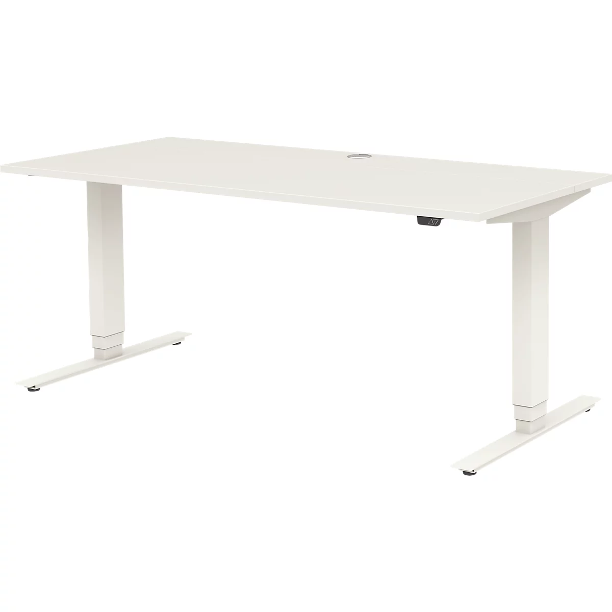Bureau TEMPIO - elektrisch in hoogte verstelbaar - B 1600 x D 700 x H 640-1280 mm - T-voet - wit