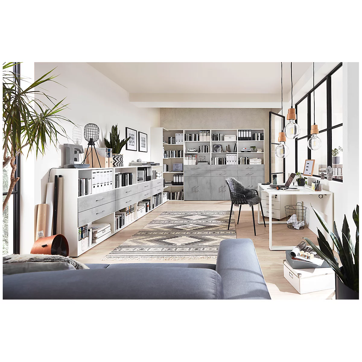 Bureau TEMPIO - l. 1200 x P 800 x H 740 mm - avec support pour guide-câbles - blanc