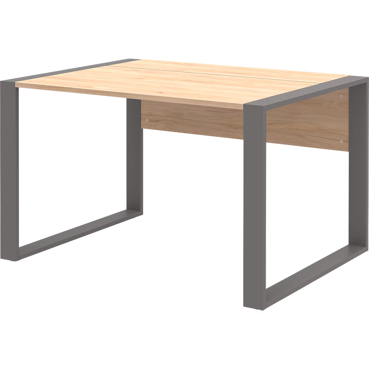 Bureau TEMPIO - l. 1200 x P 800 x H 740 mm - avec support pour guide-câbles - chêne Hickory/anthracite