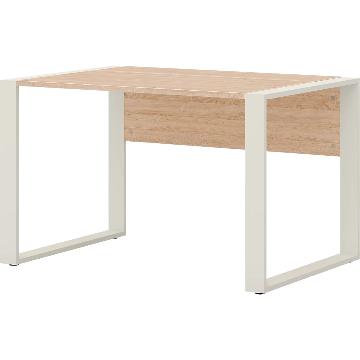 Bureau TEMPIO - l. 1200 x P 800 x H 740 mm - avec support pour guide-câbles - chêne Sonoma/blanc