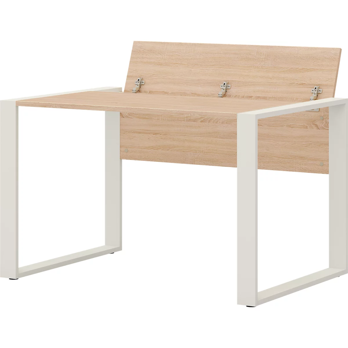 Bureau TEMPIO - l. 1200 x P 800 x H 740 mm - avec support pour guide-câbles - chêne Sonoma/blanc