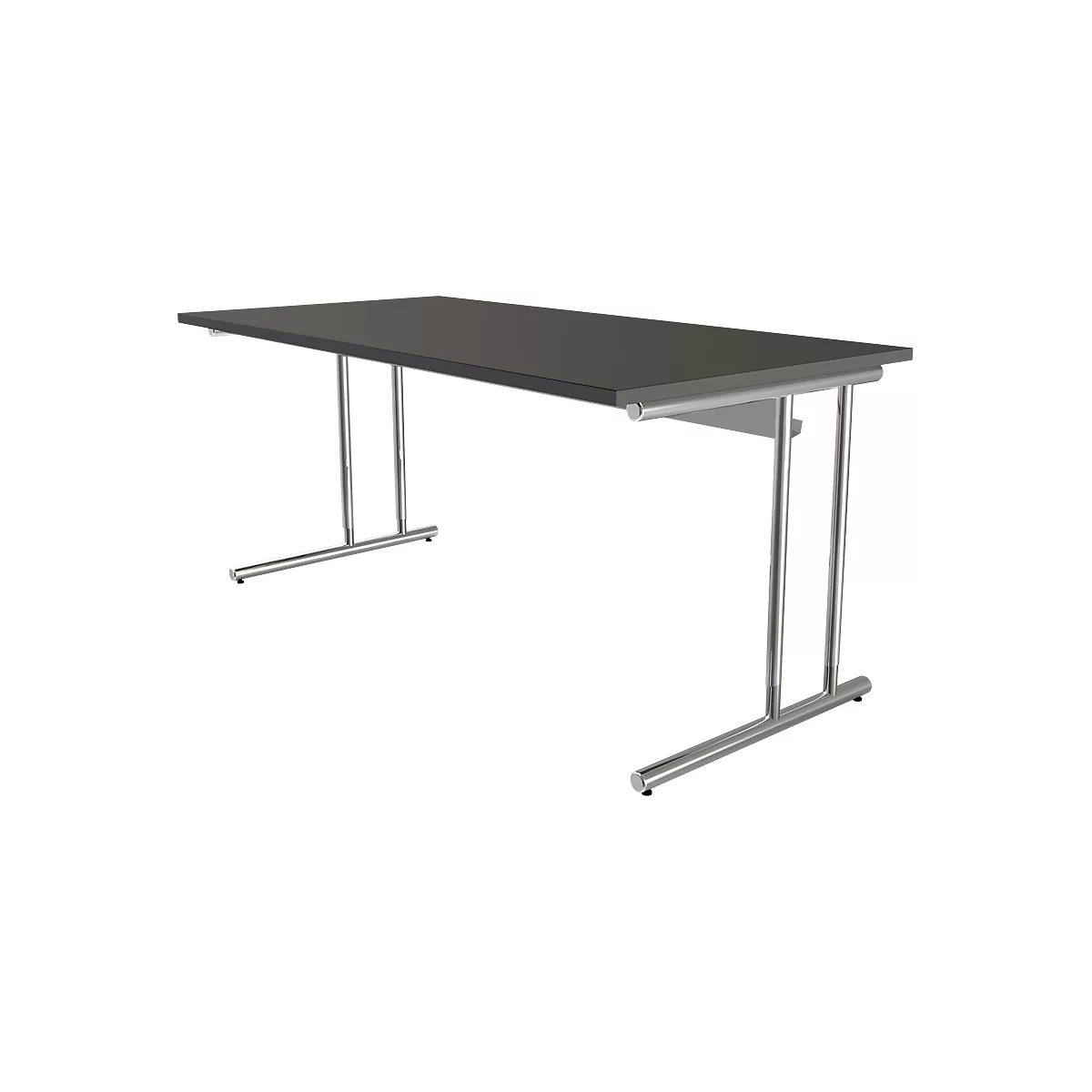 Bureau Toledo, hauteur ajustable, rectangulaire, pieds en C, largeur 1600 mm, anthracite