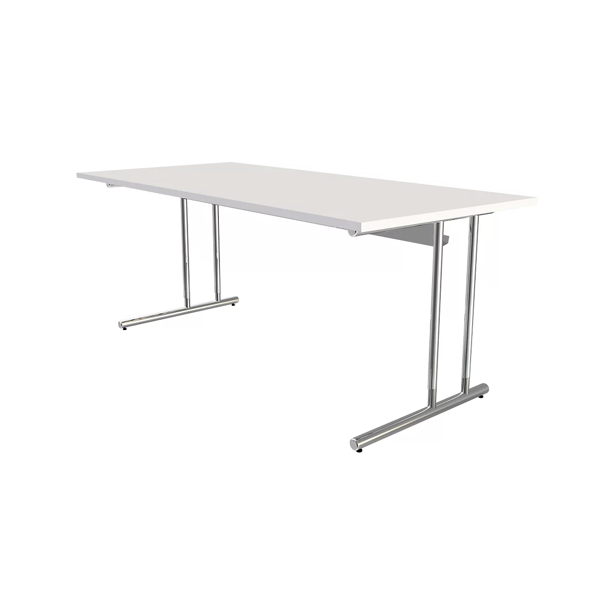 Bureau Toledo, hauteur ajustable, rectangulaire, pieds en C, largeur 1800 mm, blanc