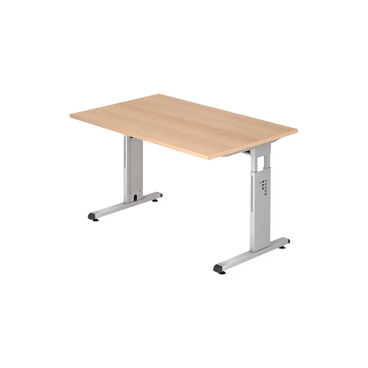 Bureau ULM, pieds en C, rectangulaire, l. 1200 x P 800 x H 650 - 850 mm, coloris chêne