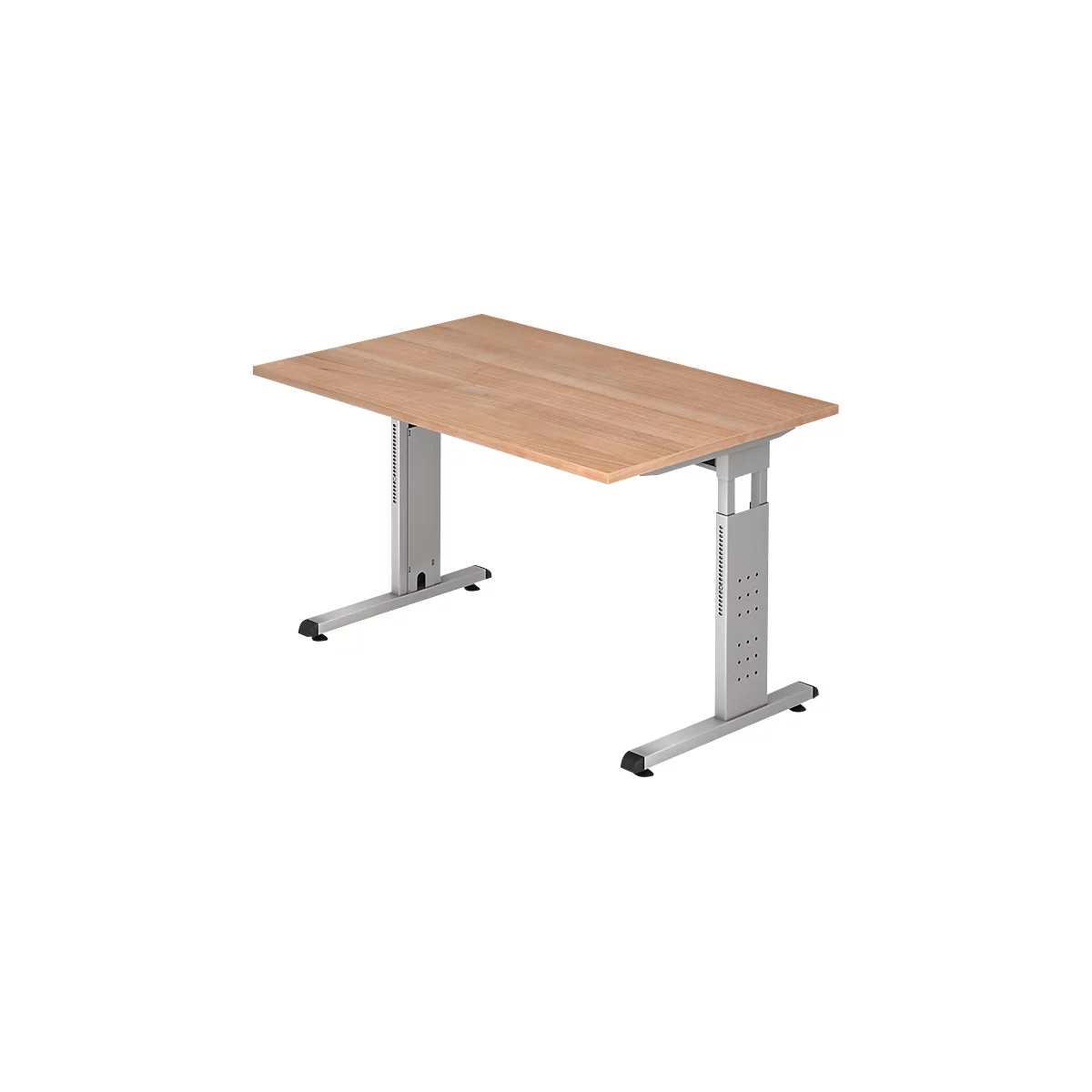 Bureau ULM, pieds en C, rectangulaire, l. 1200 x P 800 x H 650 - 850 mm, coloris noyer