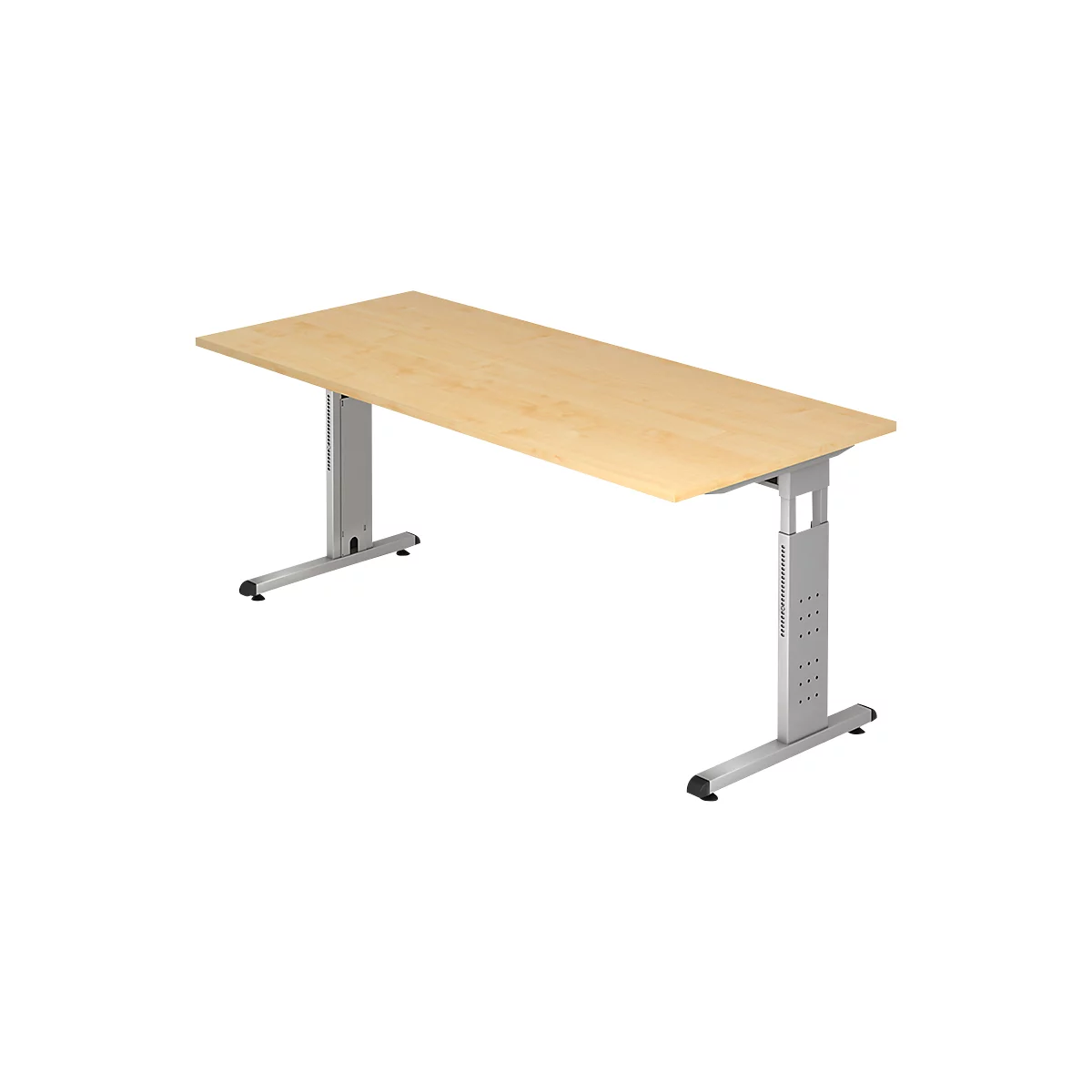 Bureau ULM, pieds en C, rectangulaire, l. 1800 x P 800 x H 650 - 850 mm, coloris érable
