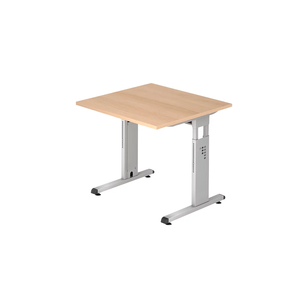 Bureau ULM, pieds en C, rectangulaire, l. 800 x P 800 x H 650 - 850 mm, coloris chêne