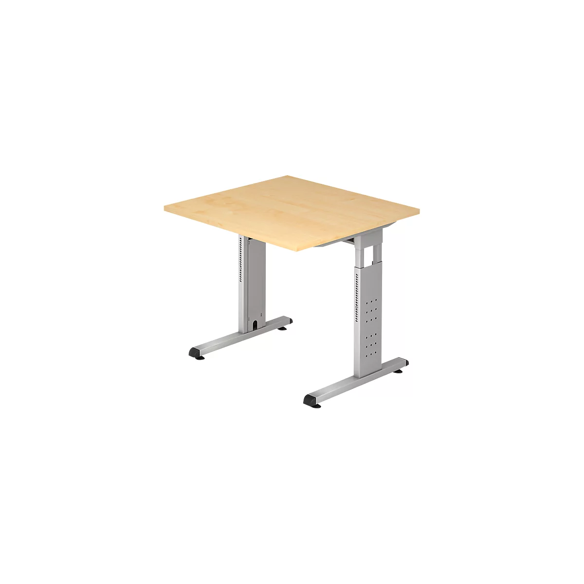 Bureau ULM, pieds en C, rectangulaire, l. 800 x P 800 x H 650 - 850 mm, coloris érable