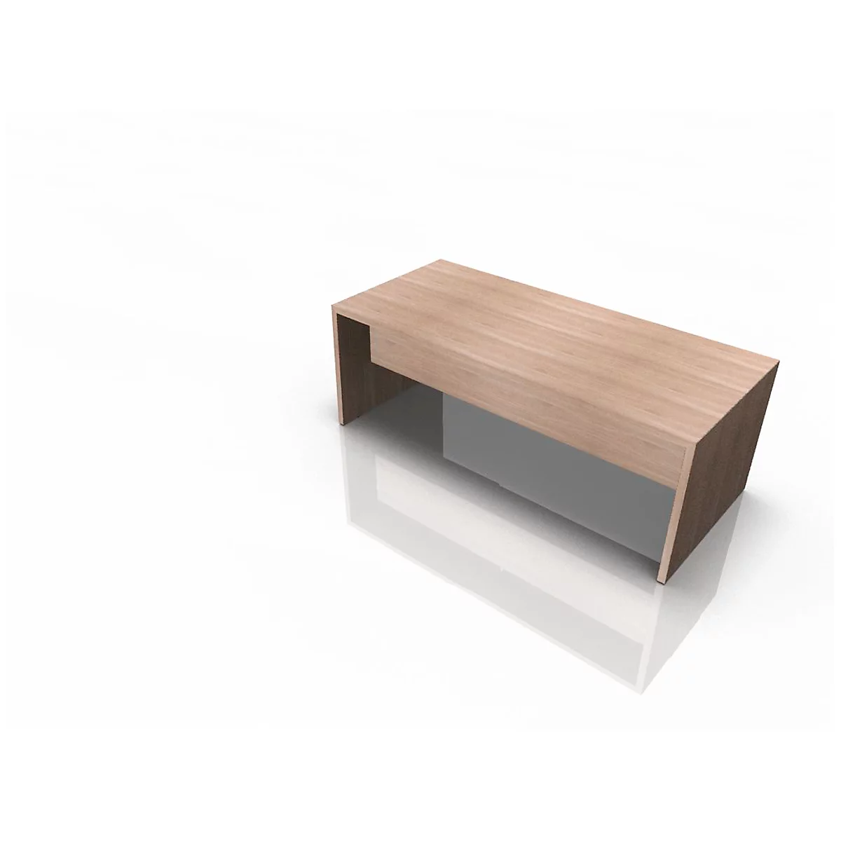 Bureau X-TIME-WORK, panneau, rectangulaire, l. 2000 x P 900 x H 730 mm, orme