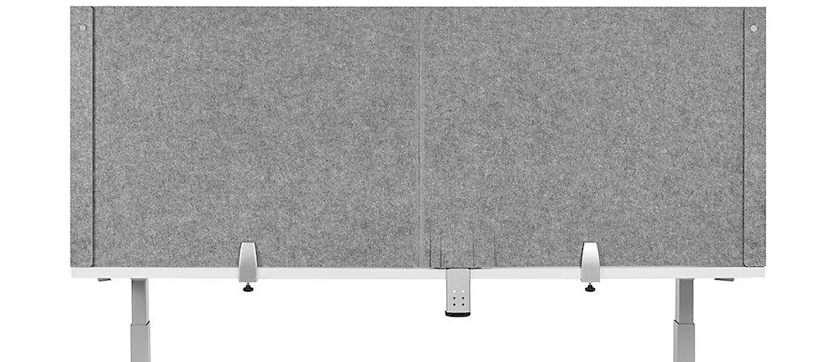 Bureaublokaal akoestische scheidingswand BE Veiligheidsscherm U-Form, zonder acrylraam, dikte 10 mm, B 140 x D 60 x H 60 mm, lichtgrijs