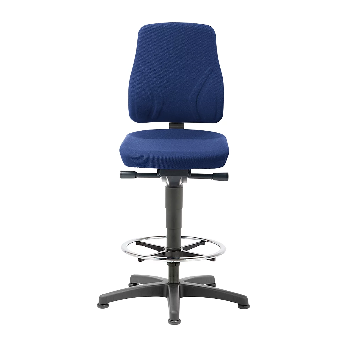 Bureaustoel All-In-One 9631, opstaphulp en glijders, stoffen bekleding, Duotec blauw