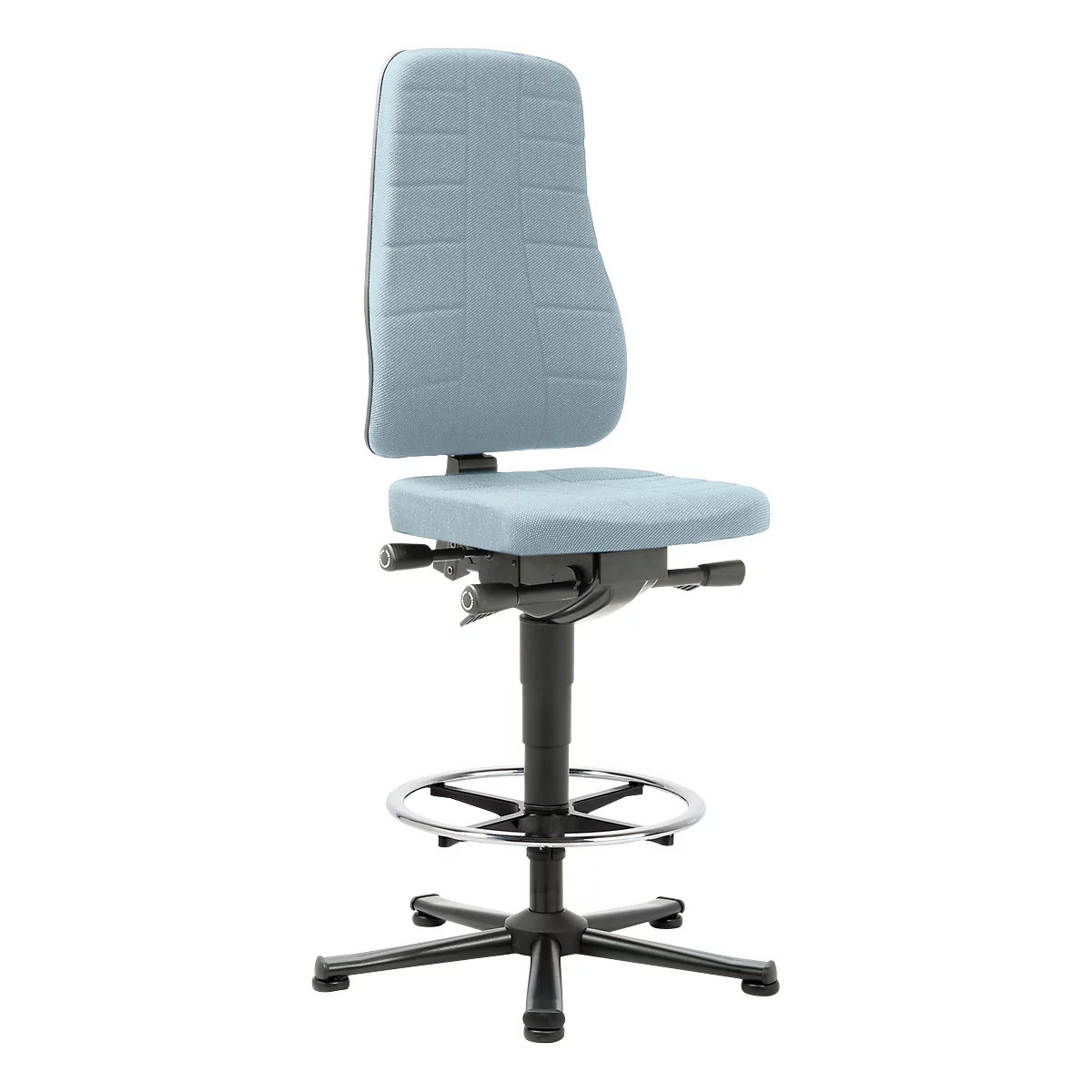 Bureaustoel All-in-One 9641, met glijder en opstapsteun, stoffen bekleding, Duotec grijs