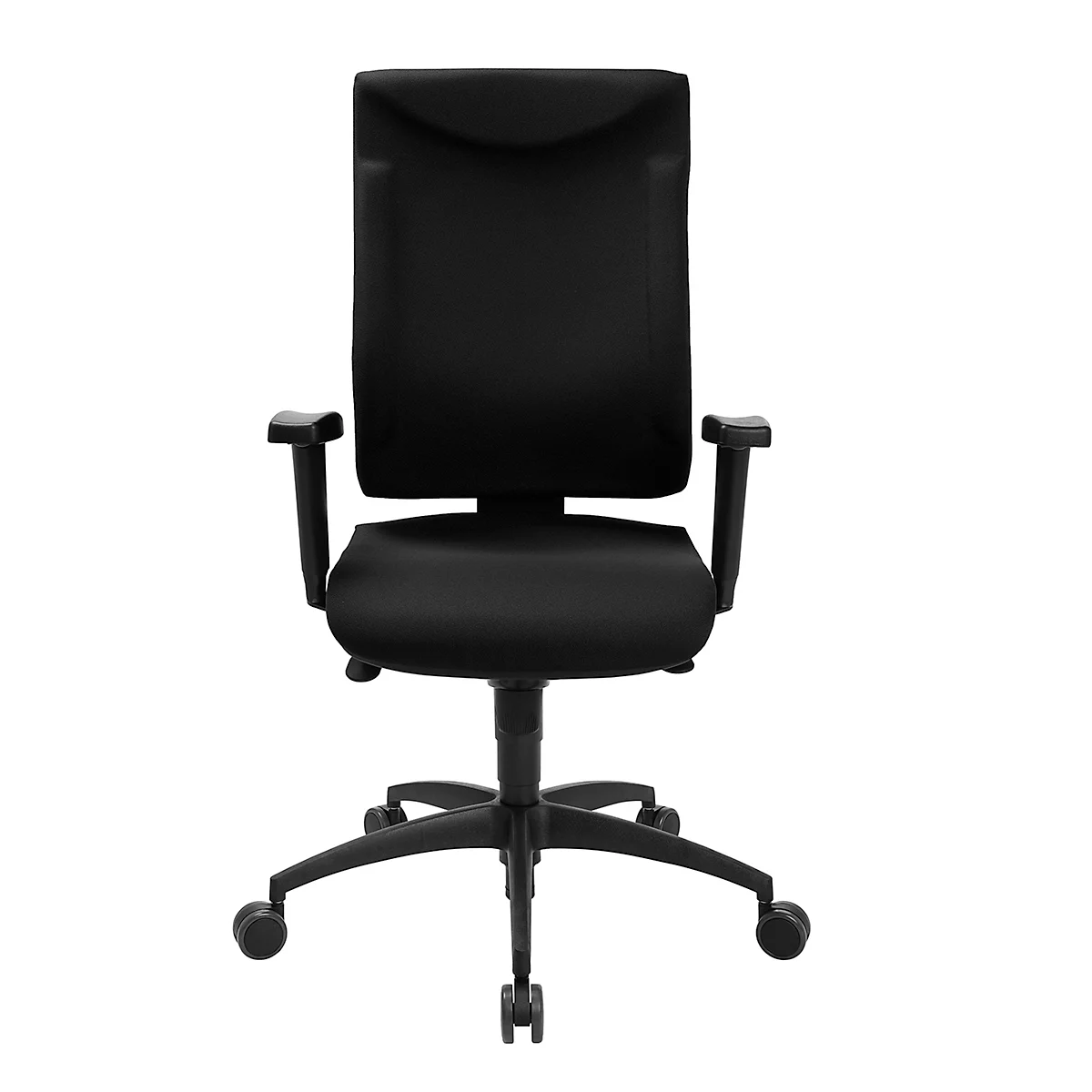 Bureaustoel CLEAN SSI Proline P1 - puntsynchroonmechanisme - zitting met bekkensteun - antibacteriële bekleding - met armleuningen - zwart - Schäfer Shop Pure