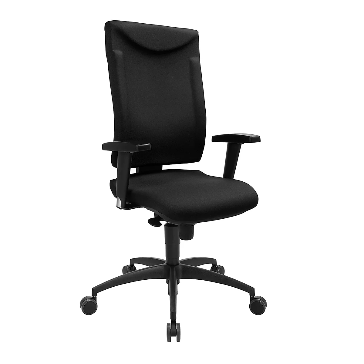 Bureaustoel CLEAN SSI Proline P1 - puntsynchroonmechanisme - zitting met bekkensteun - antibacteriële bekleding - met armleuningen - zwart - Schäfer Shop Pure