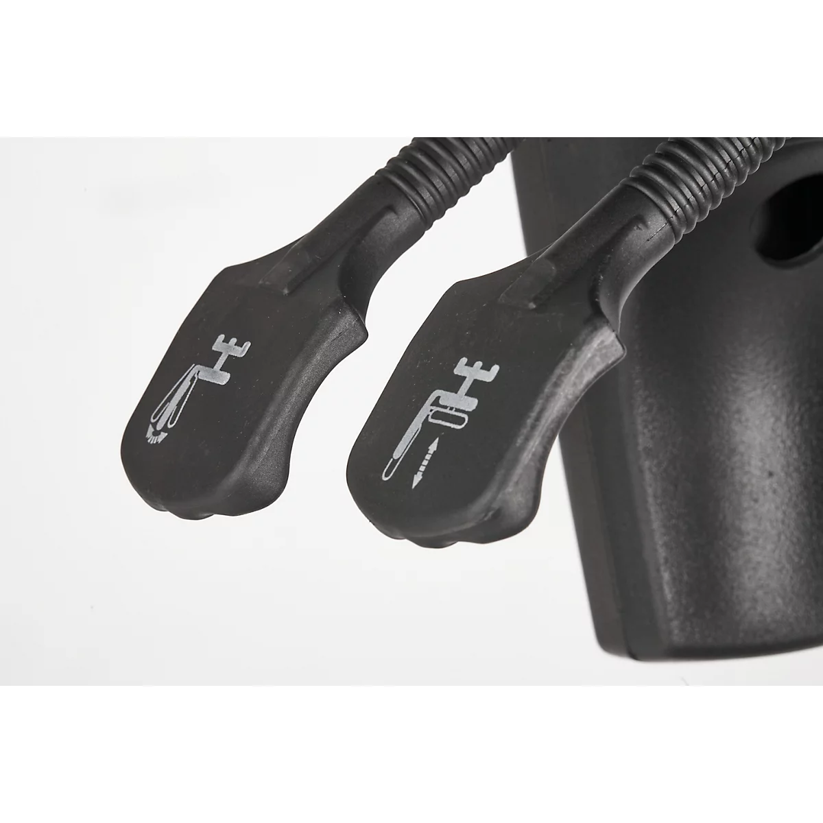 Bureaustoel - permanentcontact - met armleuningen - ergonomische rugleuning - brede zitting - zwart 