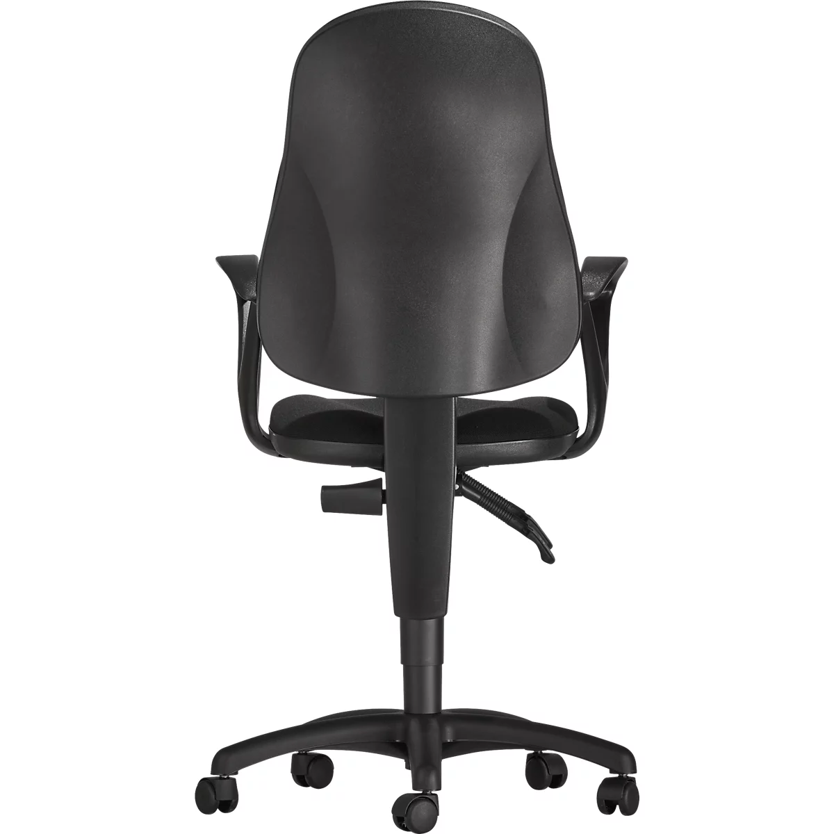 Bureaustoel - permanentcontact - met armleuningen - ergonomische rugleuning - brede zitting - zwart 