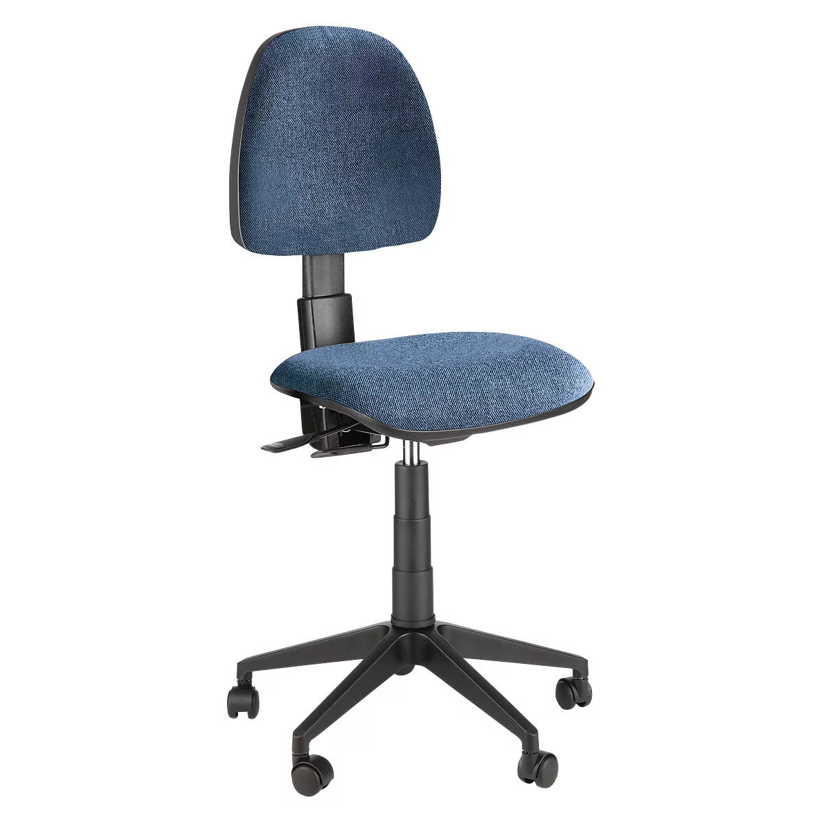 Bureaustoel Saloon, zonder armleuningen, met randbescherming, in hoogte verstelbaar, blauw