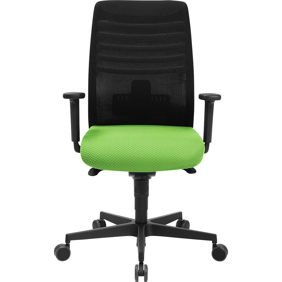 Bureaustoel SSI Lady Proline - 3D punt synchroonmechanisme - wellness zitting - 3D netrugleuning - met armleuningen - zwart/groens - Schäfer Shop Genius 