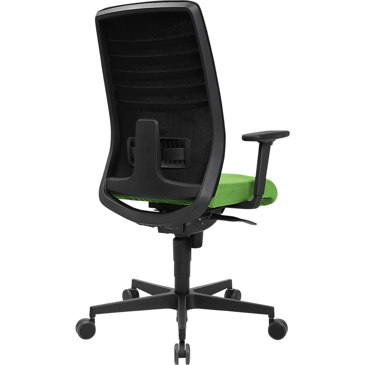 Bureaustoel SSI Lady Proline - 3D punt synchroonmechanisme - wellness zitting - 3D netrugleuning - met armleuningen - zwart/groens - Schäfer Shop Genius 