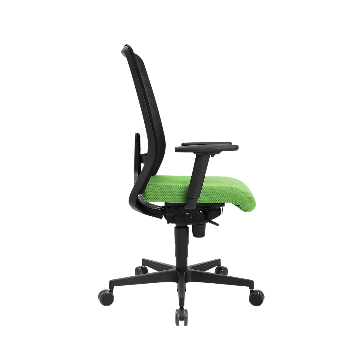 Bureaustoel SSI Lady Proline - 3D punt synchroonmechanisme - wellness zitting - 3D netrugleuning - met armleuningen - zwart/groens - Schäfer Shop Genius 