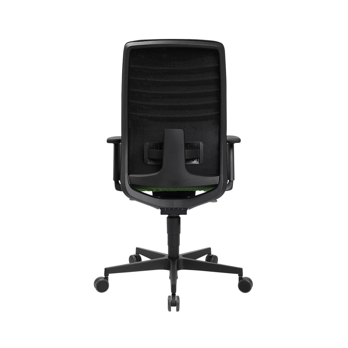 Bureaustoel SSI Lady Proline - 3D punt synchroonmechanisme - wellness zitting - 3D netrugleuning - met armleuningen - zwart/groens - Schäfer Shop Genius 