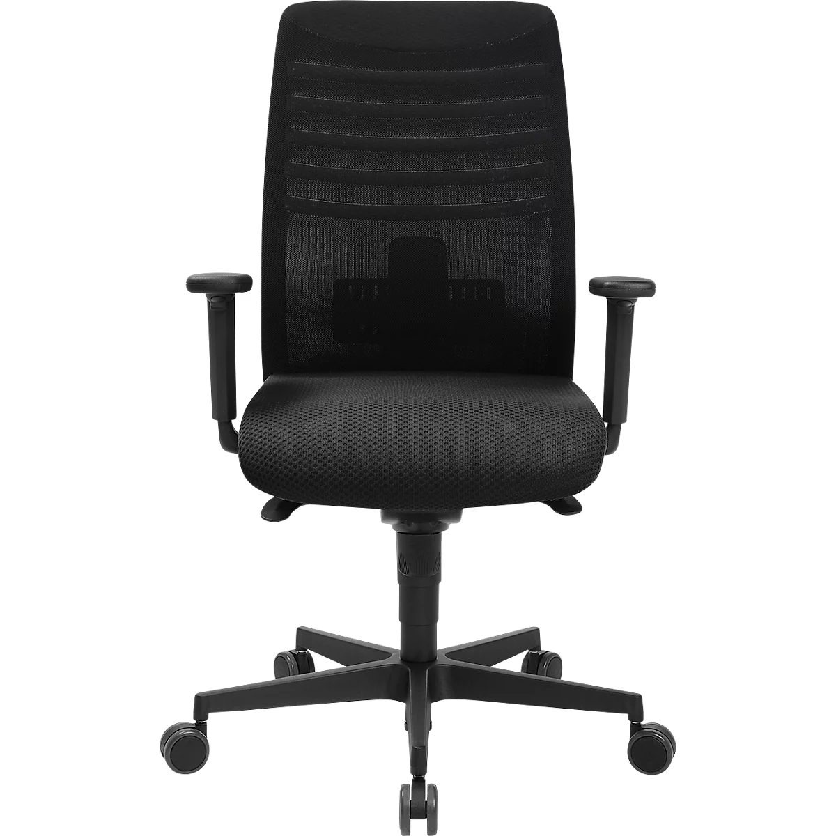 Bureaustoel SSI Lady Proline - 3D punt synchroonmechanisme - wellness zitting - 3D netrugleuning - met armleuningen - zwart/zwart - Schäfer Shop Genius 
