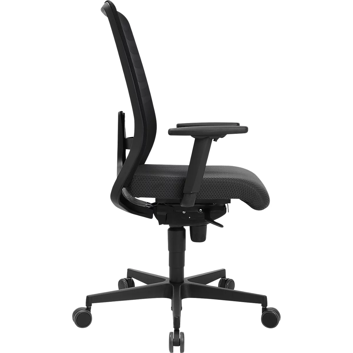 Bureaustoel SSI Lady Proline - 3D punt synchroonmechanisme - wellness zitting - 3D netrugleuning - met armleuningen - zwart/zwart - Schäfer Shop Genius 
