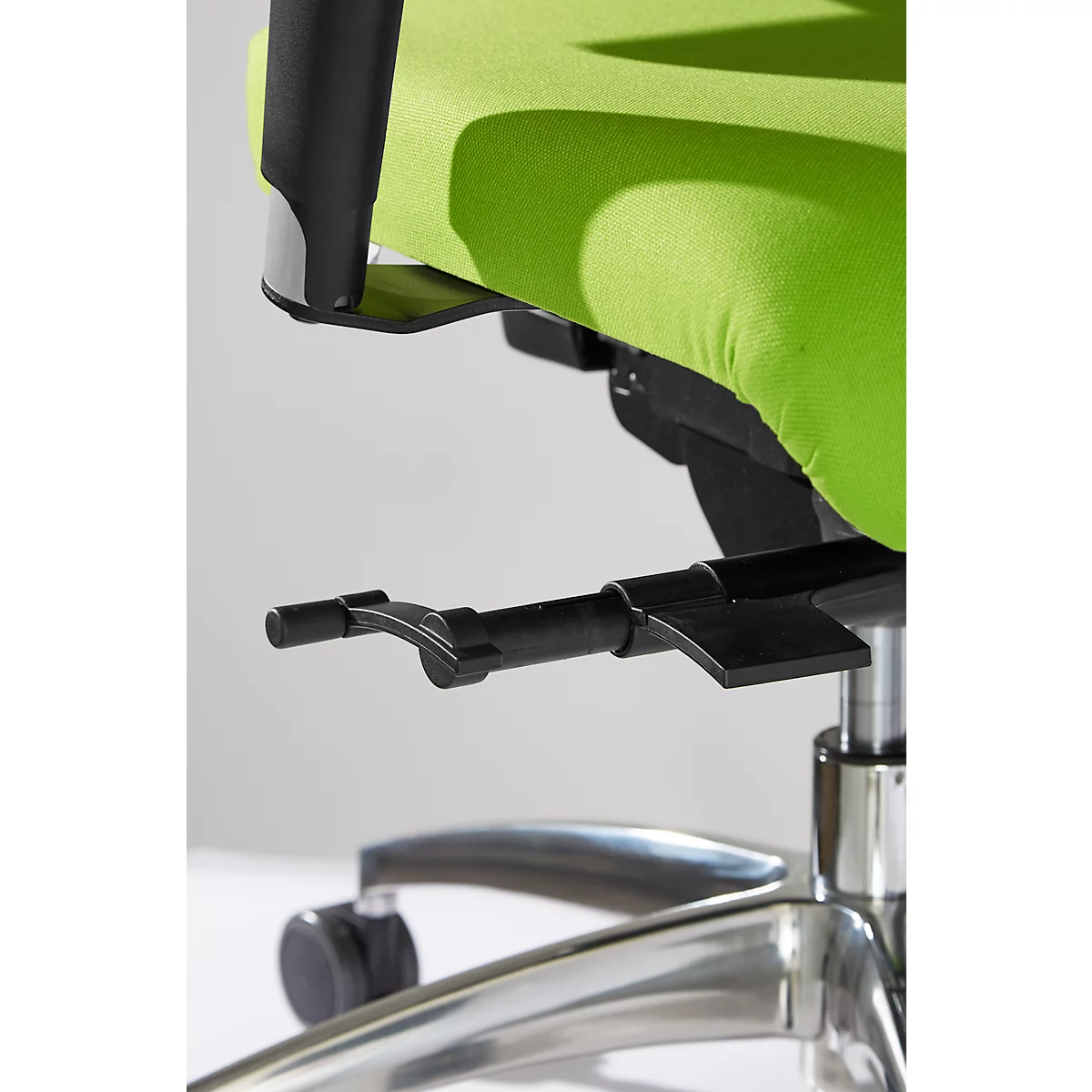 Bureaustoel SSI Proline S3+ - synchroonmechanisme - rugleuning met 3D-gaas - 3D-zitgewricht - zonder armleuningen - zwart/appelgroen - Schäfer Shop Select