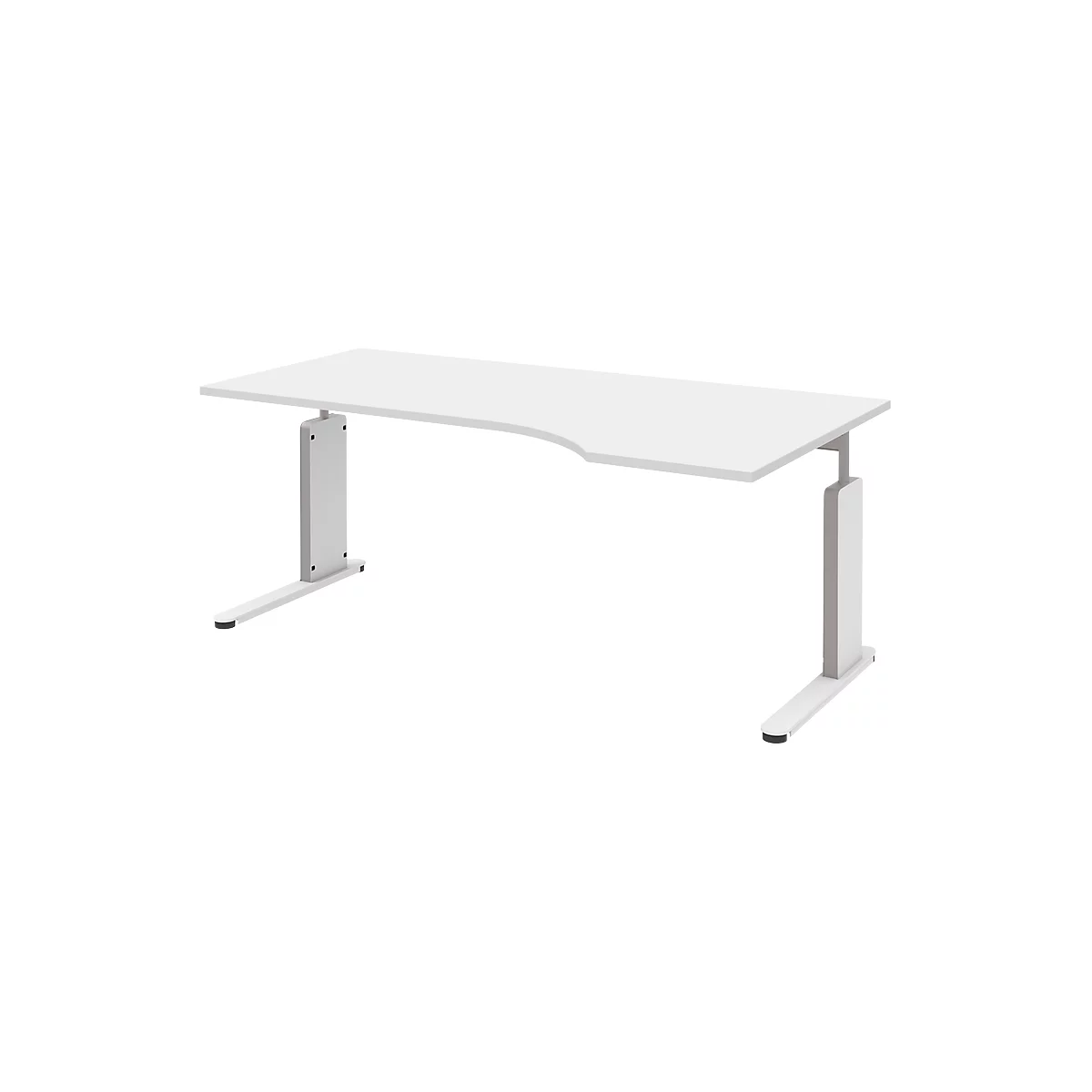 Bureautafel BARI, C-poot, aanbouw schuifdeurkast rechts, B 1800 mm, wit