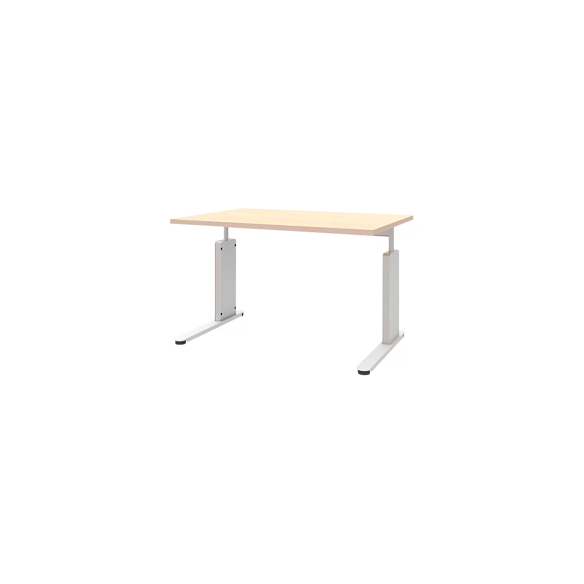 Bureautafel BARI, C-poot, vorm B, rechthoek, B 1200 x D 800 x H 680-820 mm, esdoornpatroon