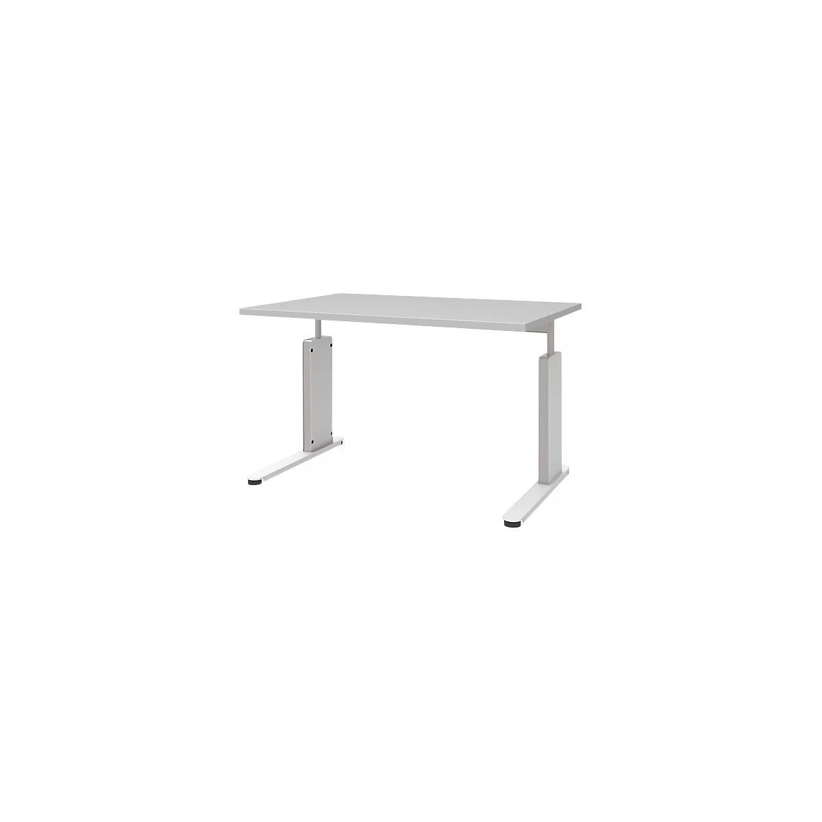 Bureautafel BARI, C-poot, vorm B, rechthoek, B 1200 x D 800 x H 680-820 mm, lichtgrijs