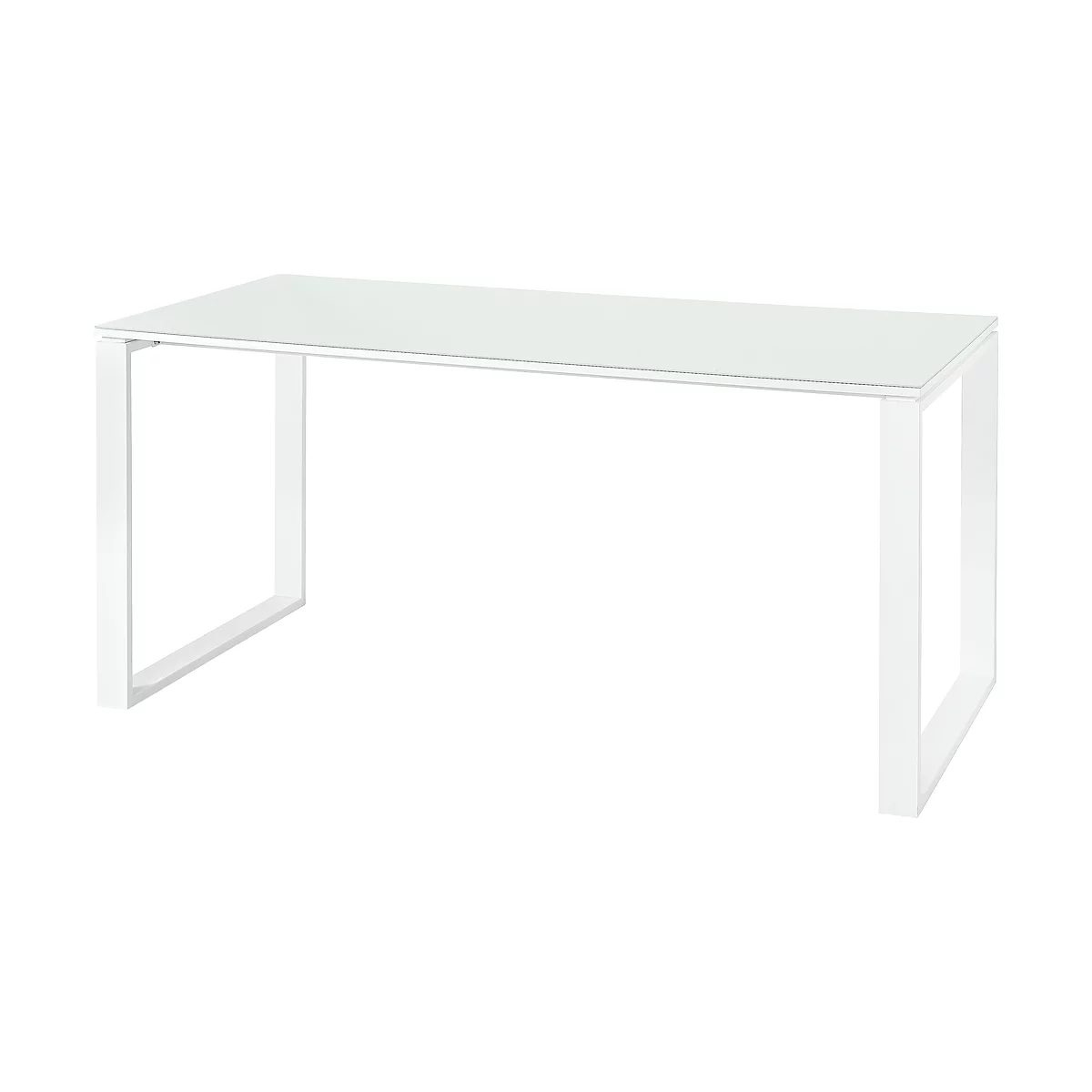 Bureautafel MONTERIA, rechthoek, slede onderstel, B 1600 x D 800 mm, wit