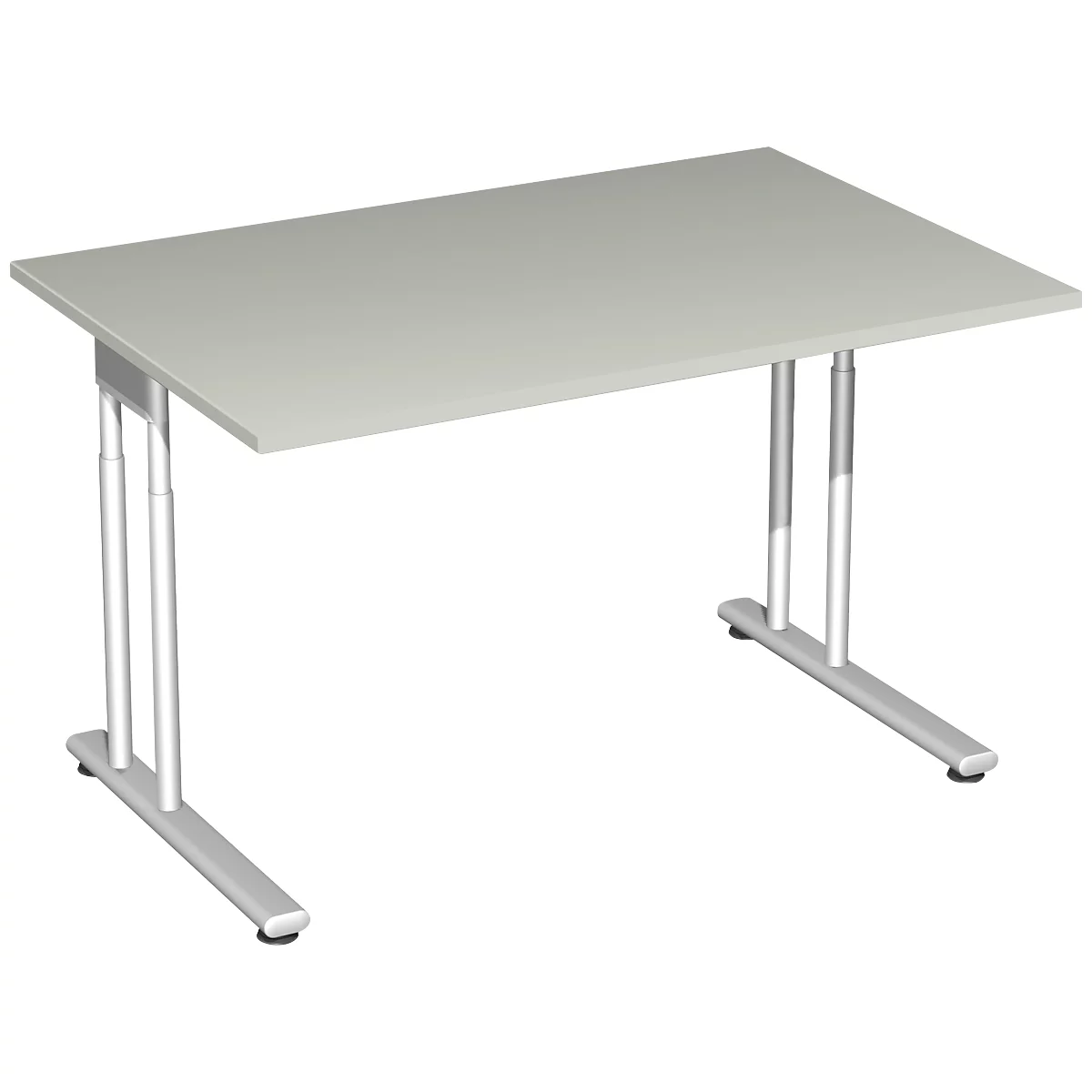 Bureautafel PALENQUE, C-poot, rechthoek, B 1200 x D 800 x H 680-820 mm, lichtgrijs