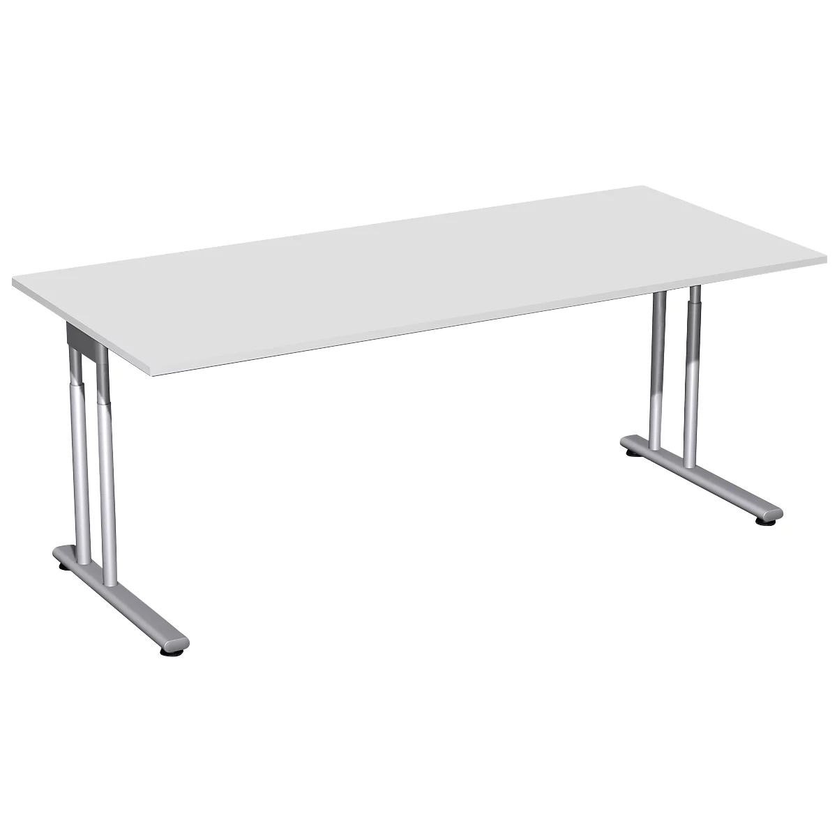 Bureautafel PALENQUE, C-poot, rechthoek, B 1800 x D 800 x H 680-820 mm, lichtgrijs