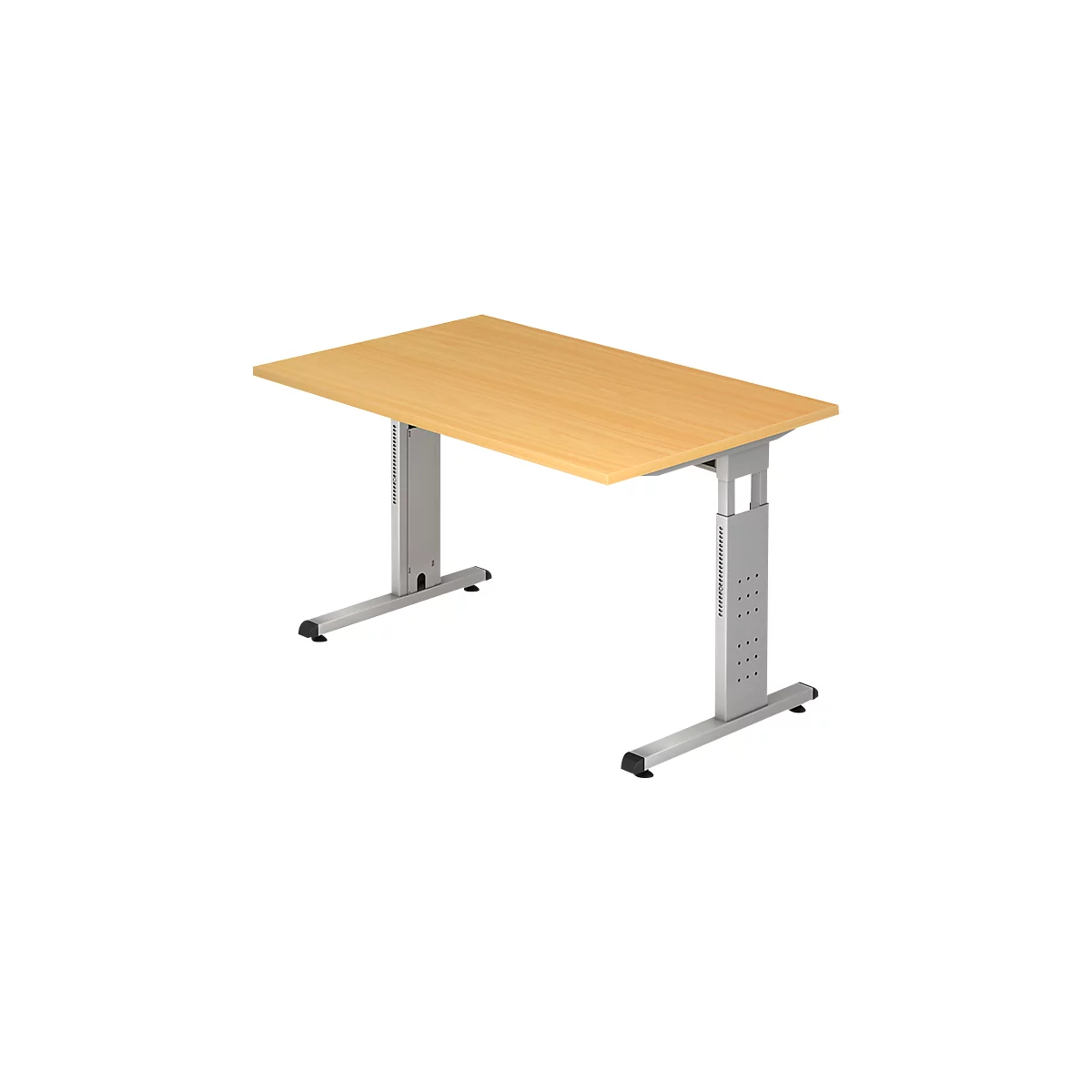 Bureautafel ULM, C-poot, rechthoek, B 1200 x D 800 x H 650-850 mm, beukenpatroon