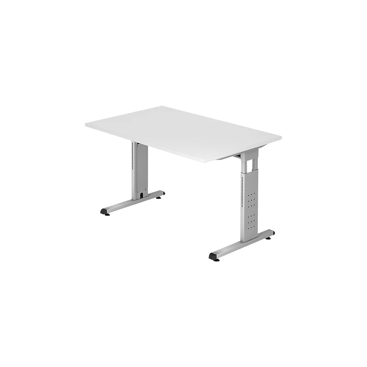 Bureautafel ULM, C-poot, rechthoek, B 1200 x D 800 x H 650-850 mm, lichtgrijs