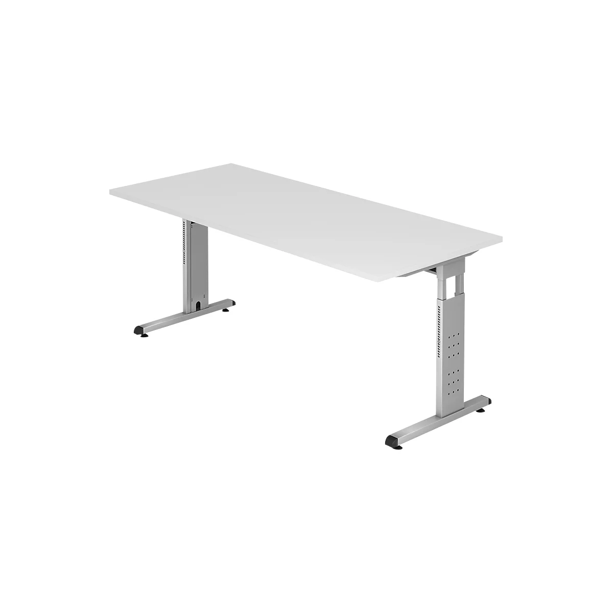 Bureautafel ULM, C-poot, rechthoek, B 1800 x D 800 x H 650-850 mm, lichtgrijs