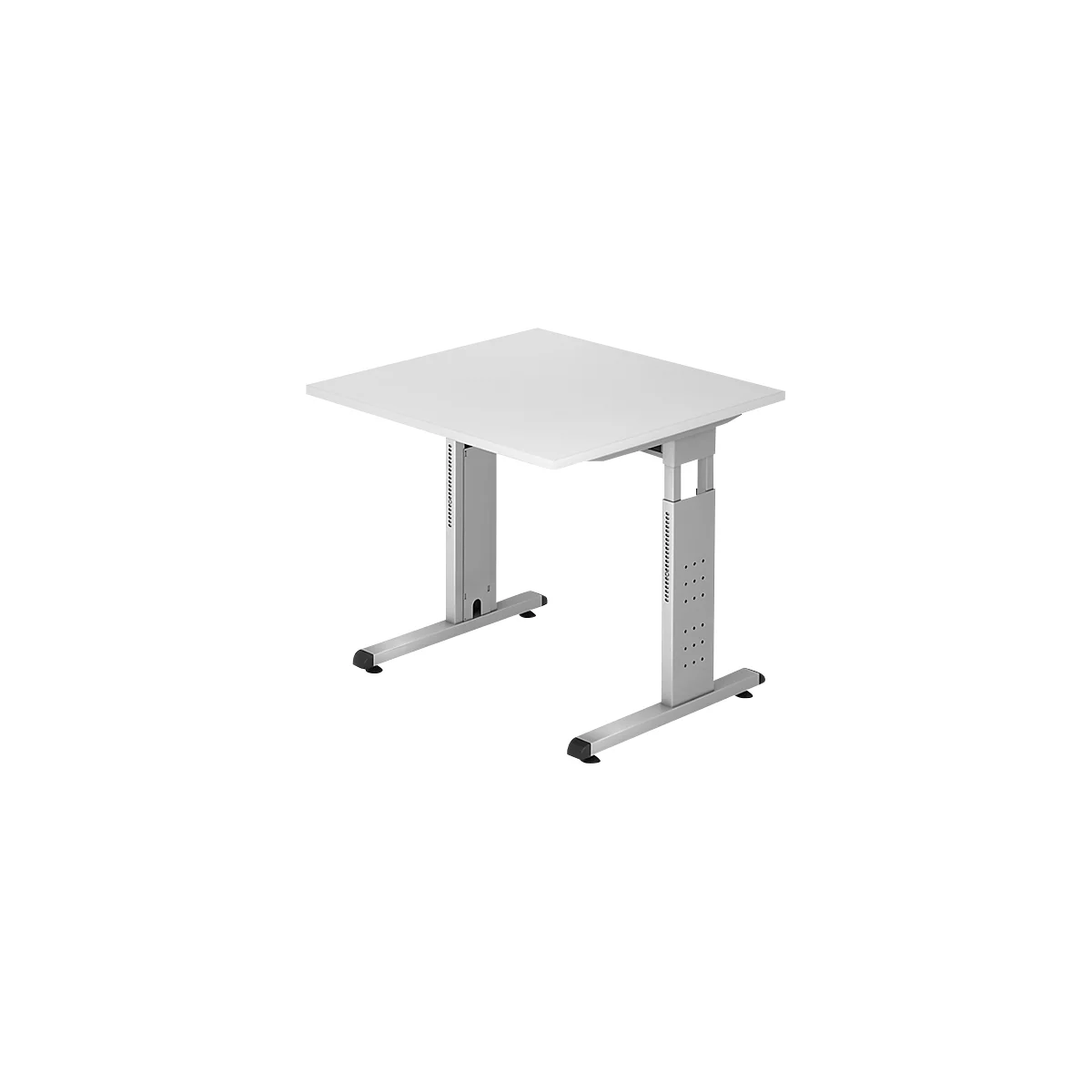 Bureautafel ULM, C-poot, rechthoek, B 800 x D 800 x H 650-850 mm, lichtgrijs