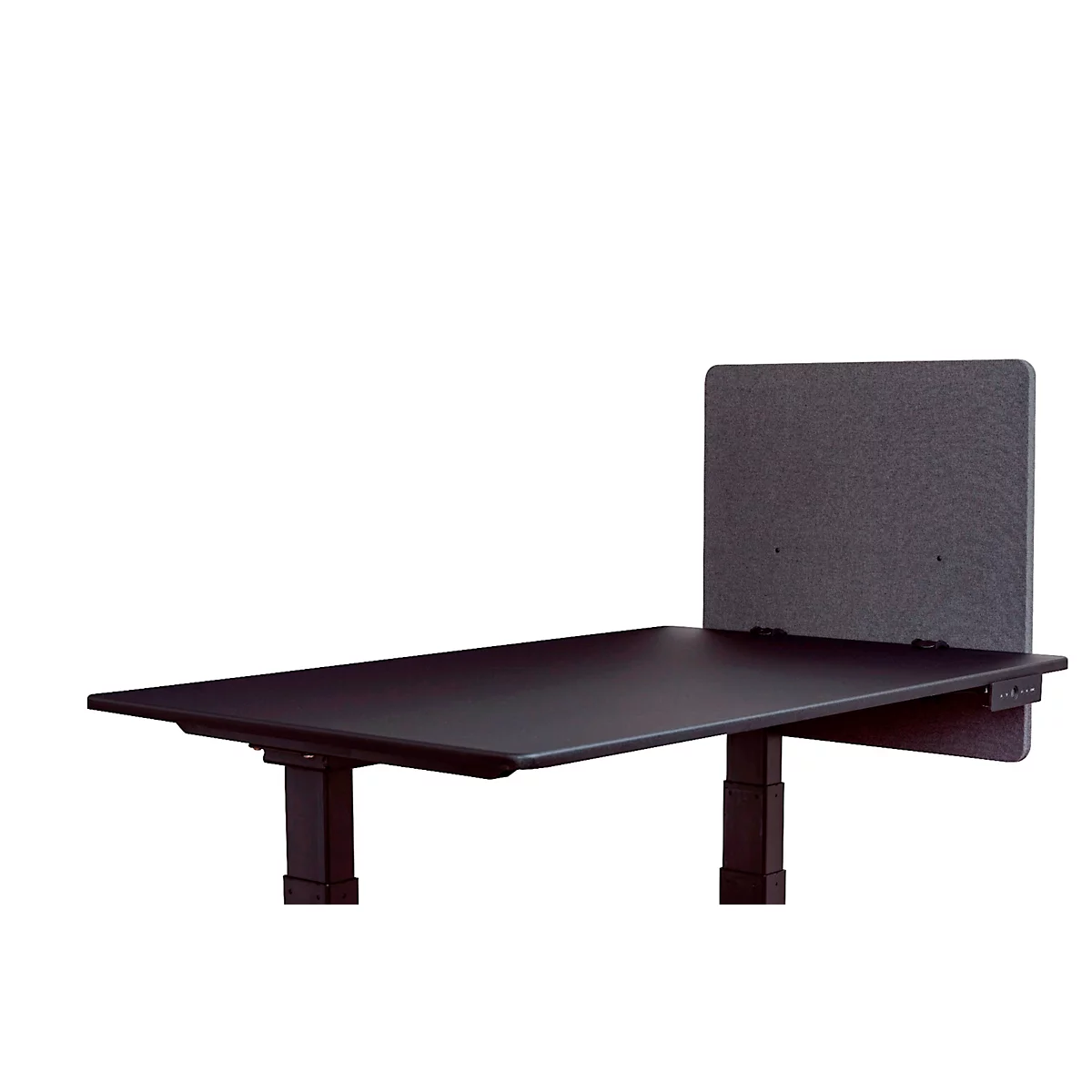 Bureauwand Luxor, klembevestiging, geluidsabsorptie tot 85 %, ca. 3 kg, B 600 x D 20 x H 600 mm, PET &amp; staal, leigrijs