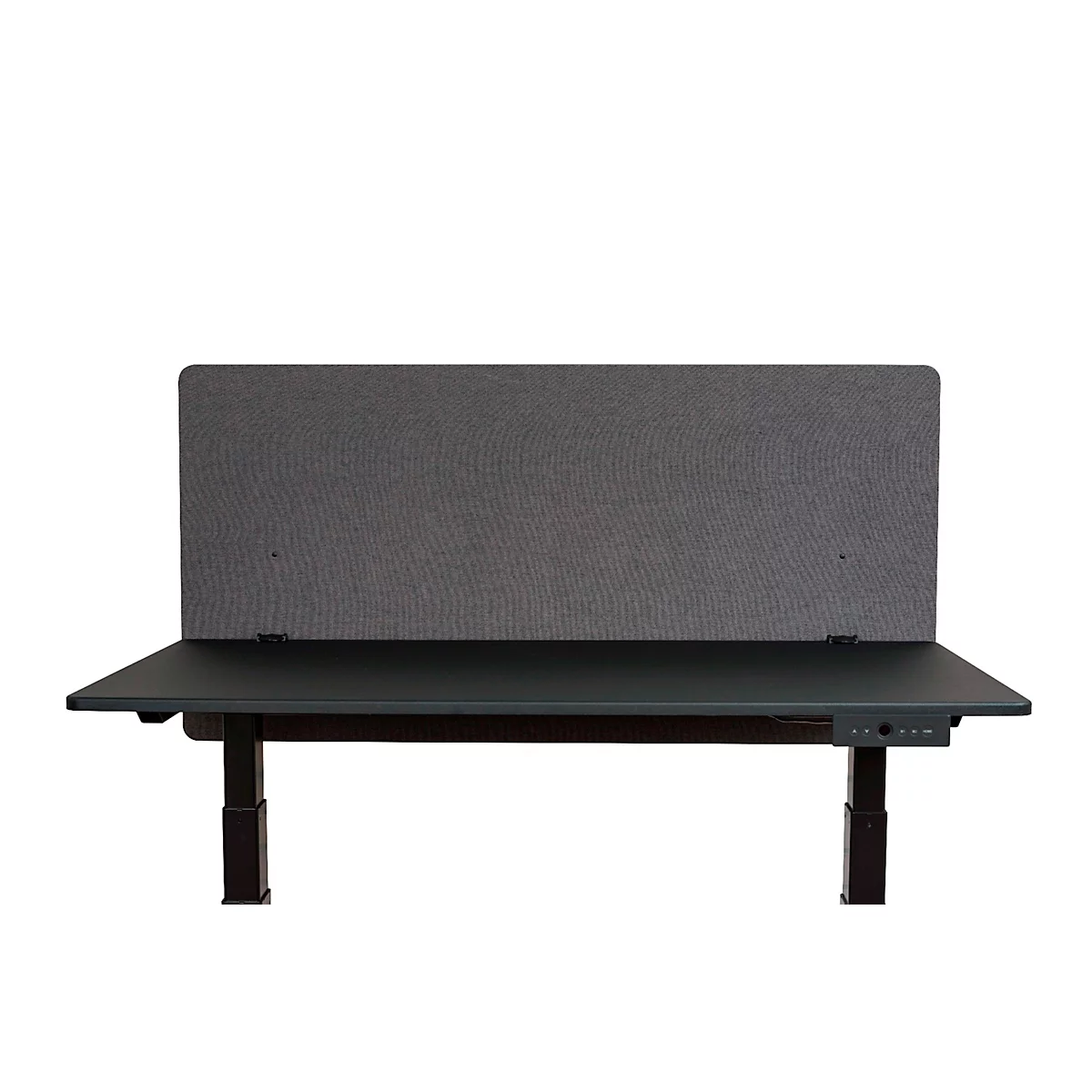 Bureauwand Luxor, voor plaatdikte tot 40 mm, klembevestiging, ca. 6 kg, B 1200 x D 20 x H 600 mm, gerecycled materiaal, leigrijs