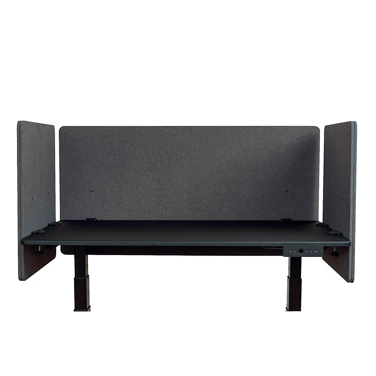 Bureauwand Luxor, voor plaatdikte tot 40 mm, klembevestiging, ca. 6 kg, B 1200 x D 20 x H 600 mm, gerecycled materiaal, leigrijs