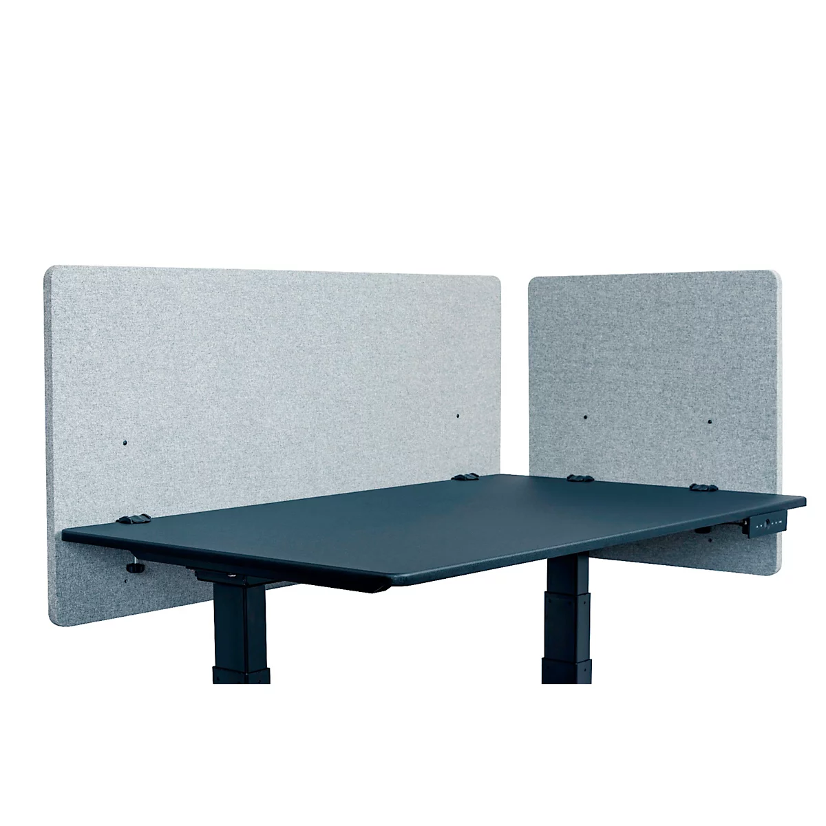 Bureauwand Luxor, voor plaatdikte tot 40 mm, klembevestiging, ca. 6 kg, B 1200 x D 20 x H 600 mm, gerecycled materiaal, lichtgrijs