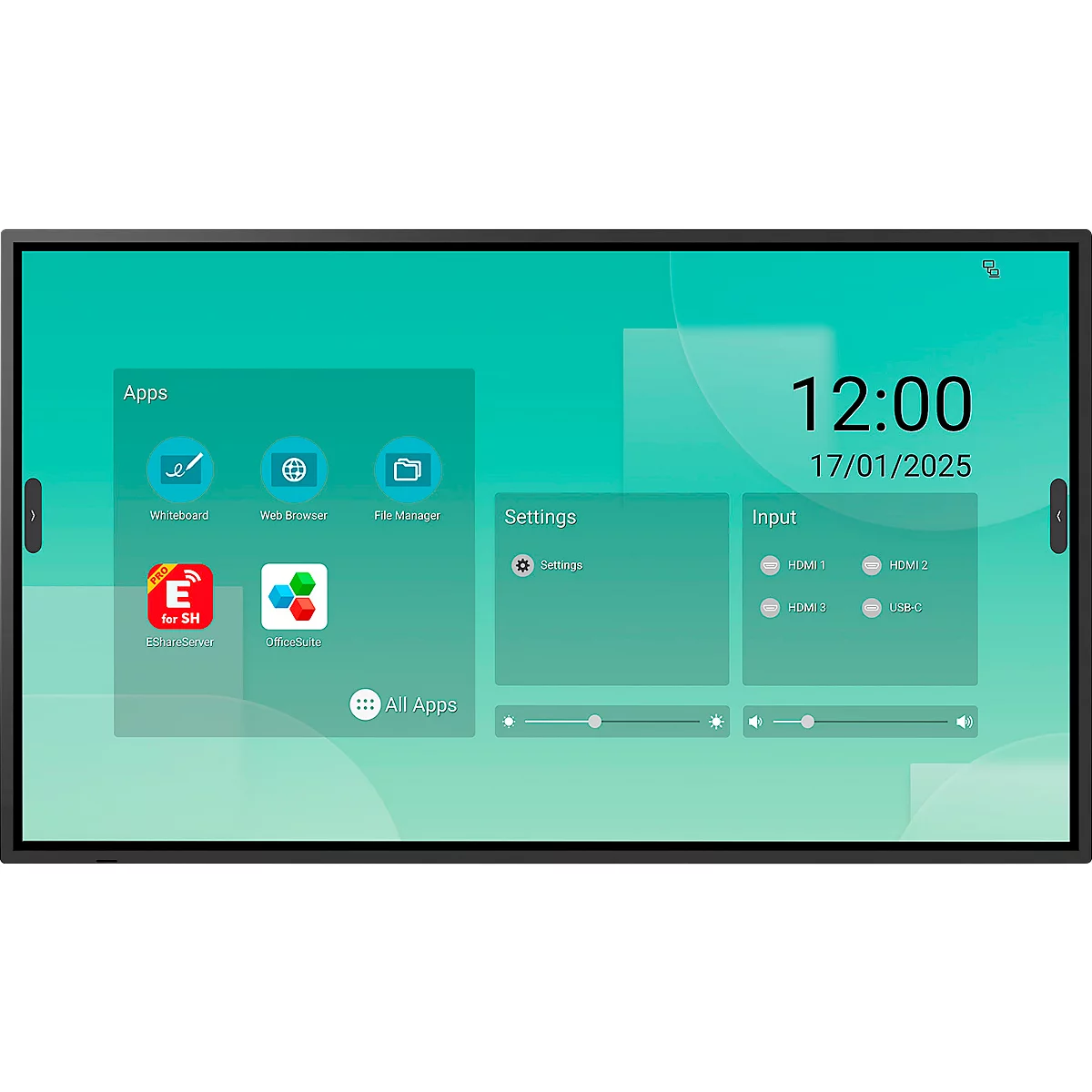 Business-Monitor Sharp LM431, Infrarot-Touch-Technologie, 43', 3840 x 2160 px, HDMI/DisplayPort/USB/LAN/WLAN, 2 x 10 W, BYOD, Eshare-Funktion