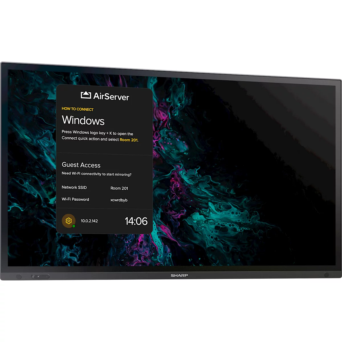 Business Monitor Sharp PN-LA752, InGlass™-Touch-Technologie, 75',3840 x 2160 px, IPS Panel, HDMI/DisplayPort/USB/LAN, 2 x 10 W, Intel™ SDM-Slot