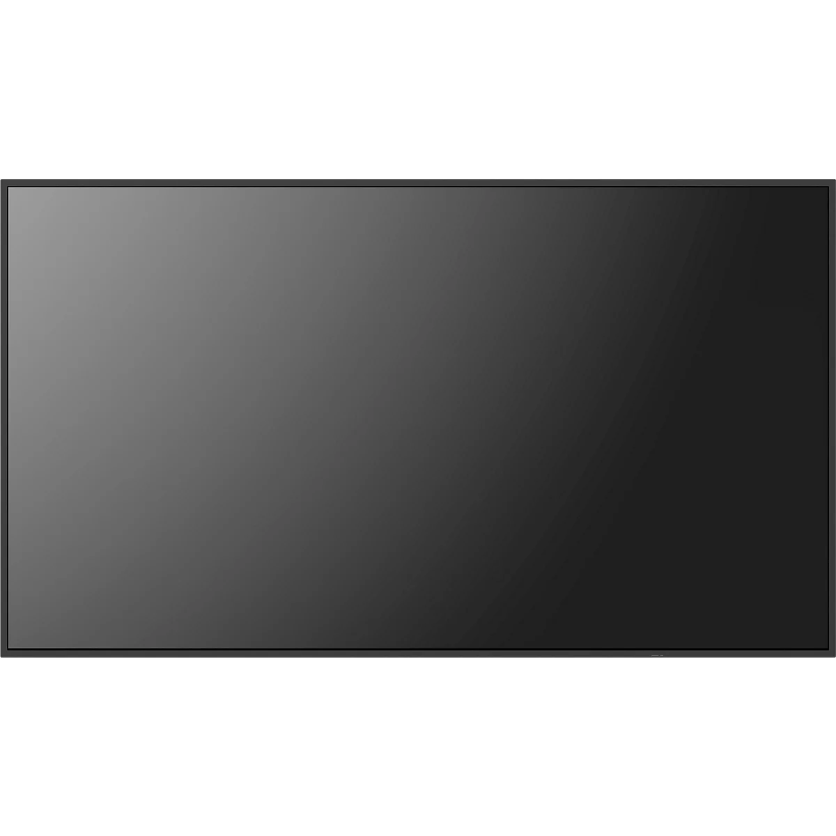 Dunkler Bildschirm in einem schwarzen Rahmen, leicht reflektierend.