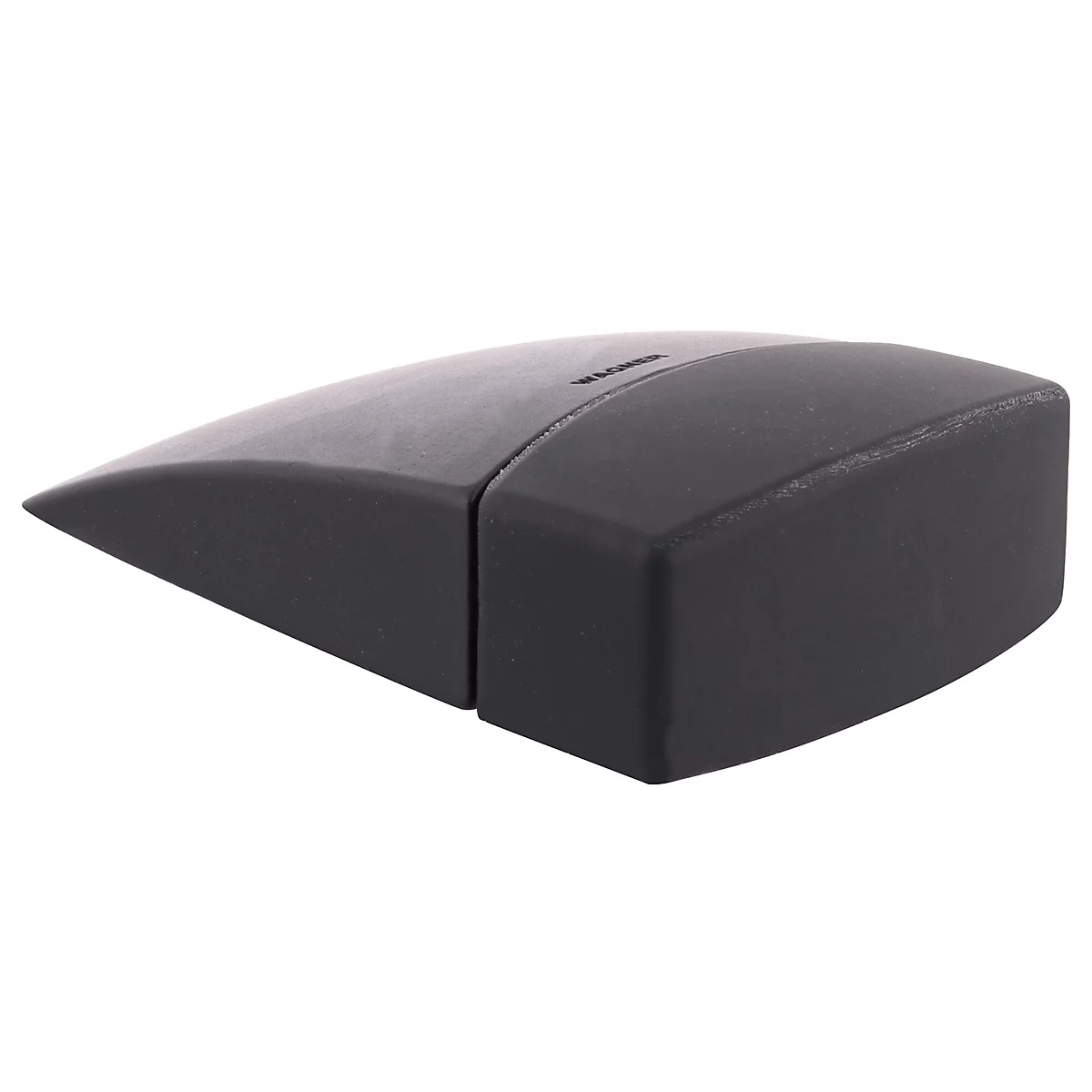 Objet noir et rectangulaire avec un côté biseauté.