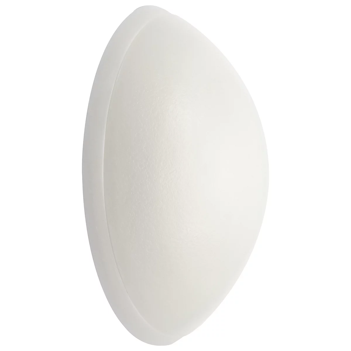 Lampe ovale blanche. Surface côtelée avec un bord clair.