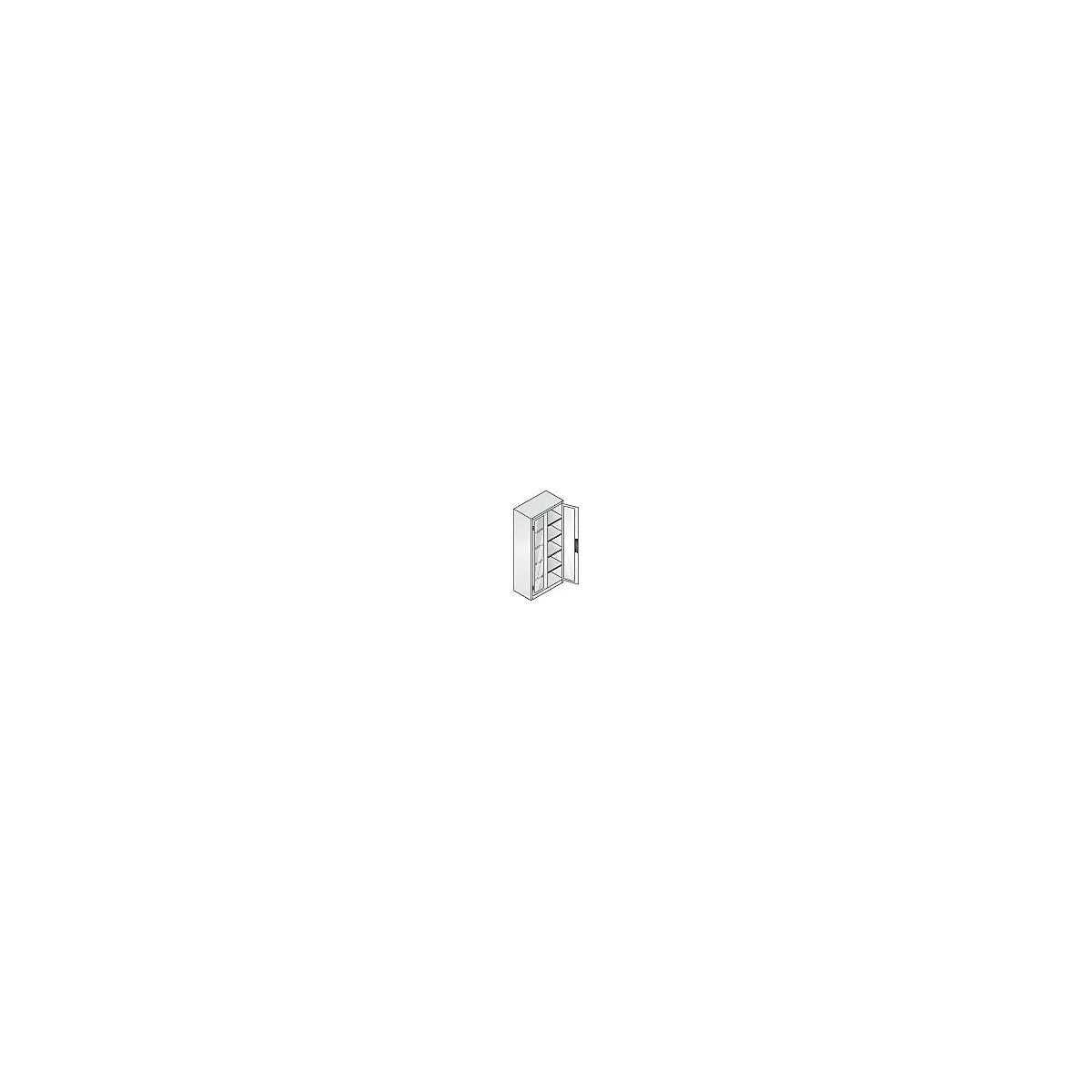C+P Akkuladeschrank Acurado, abschließbar, mit Lüftung + Inneneinrichtung, B 930 x T 500 x H 1950 mm, Stahl, anthrazitgrau RAL 7016/anthrazitgrau RAL 7016